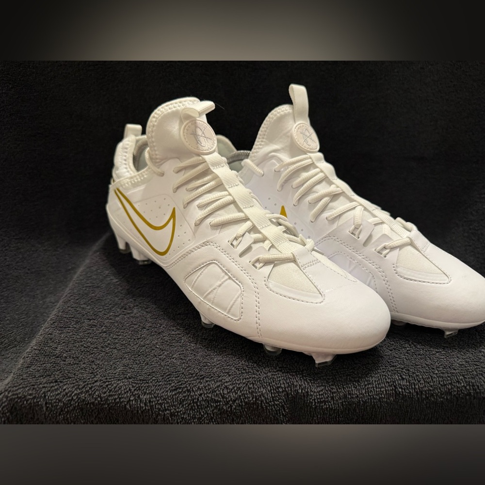 Size 12 - Nike Huarache 9 Varsity LAX White Metallic Vivid Gold